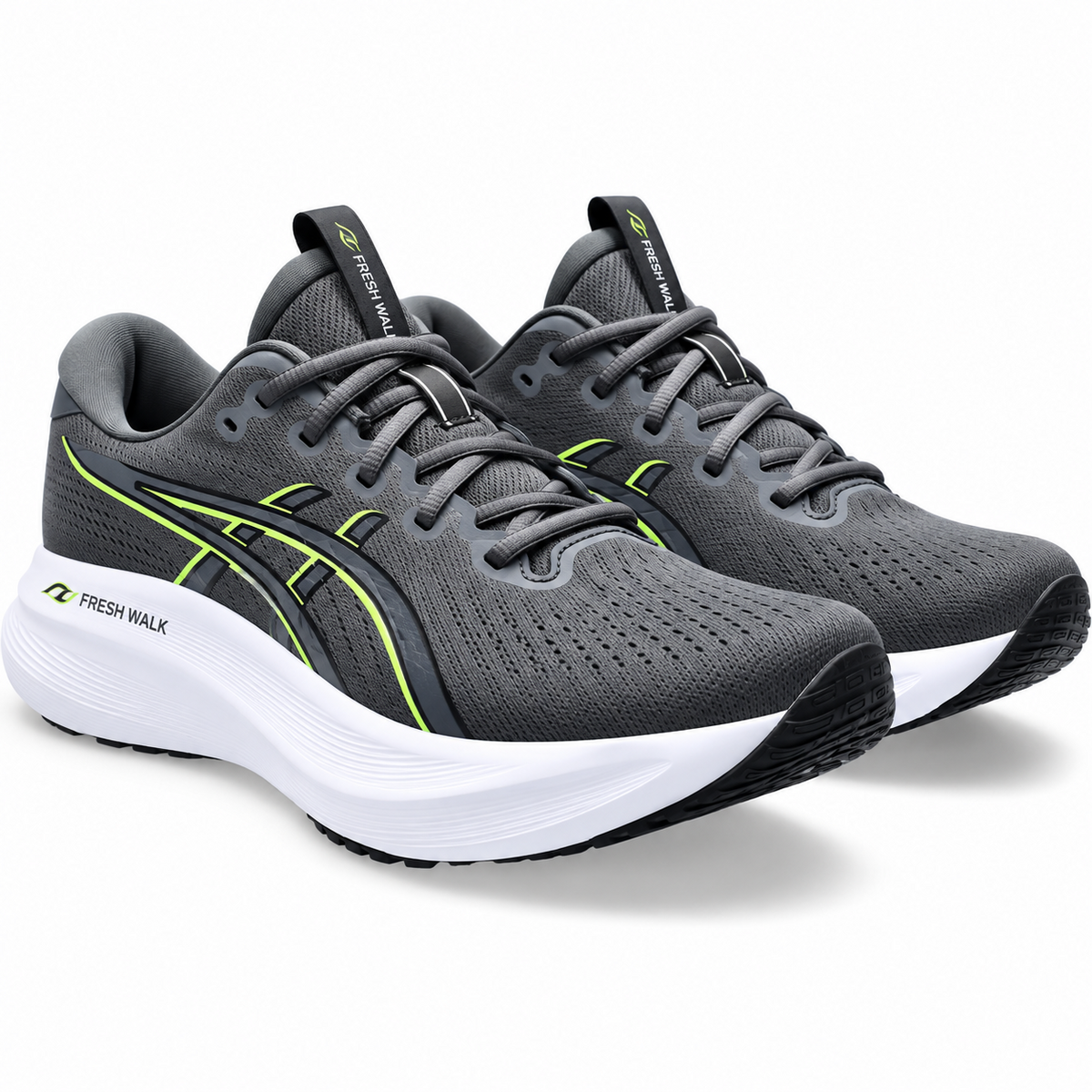 Fresh Walk AeroFlex gray green running sneakers pair