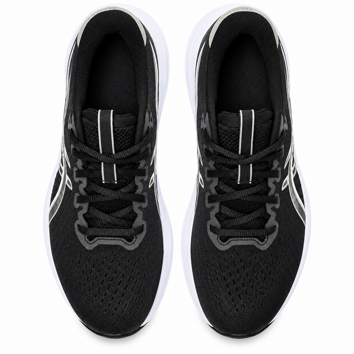 Fresh Walk CloudRun Pro Black and White Running Shoes top view